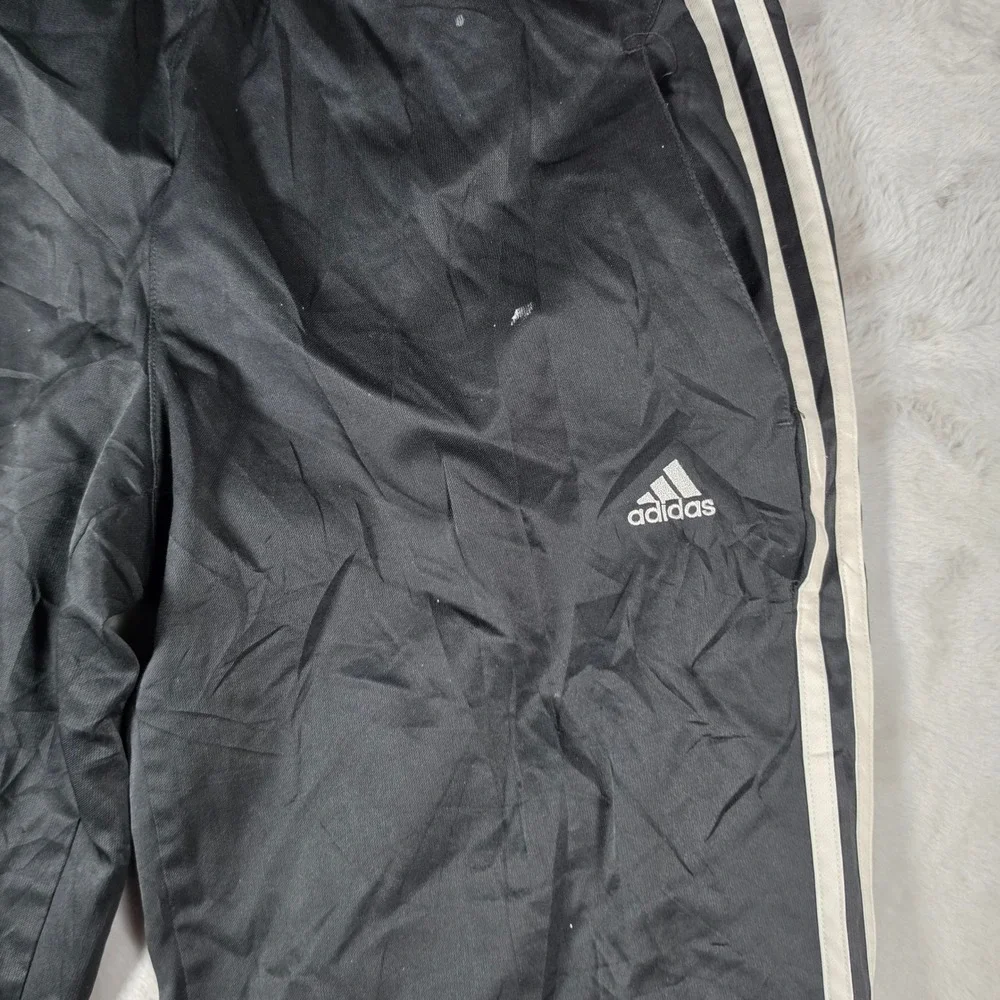 Adidas Track Pants Mens Medium Black Climalite Striped Distressed Paint Splatter